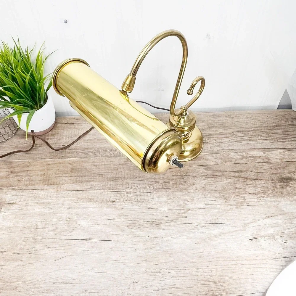 Vintage‎ Brass Bankers Desk Lamp: Maximalist Gold Decor